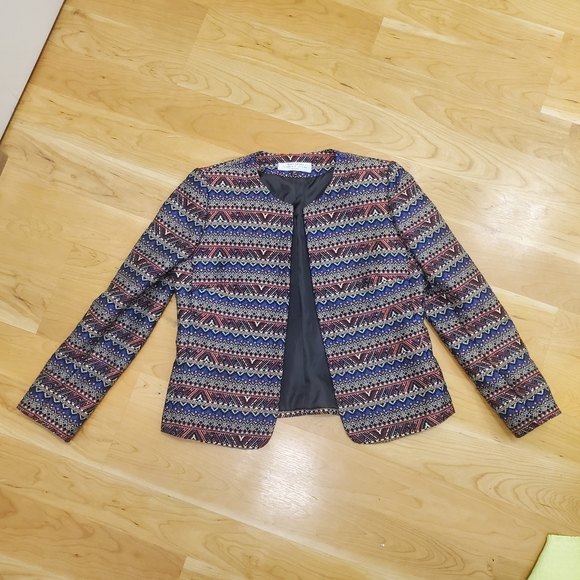 Y2K Jacquard Crop Blazer NWOT Size 8P - Picture 7 of 16